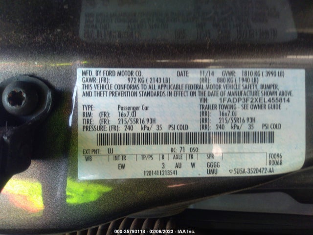 Ford FOCUS SE 2014 1FADP3F2XEL455814 Image 9