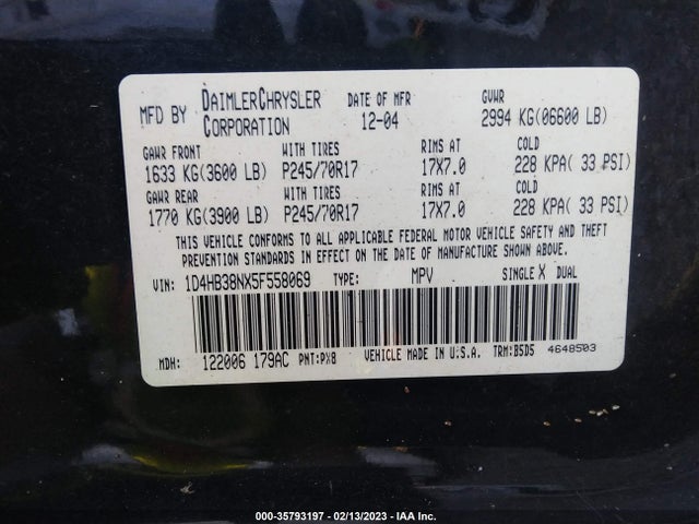 Dodge Durango Sxt 2005 1D4HB38NX5F558069 Image 10