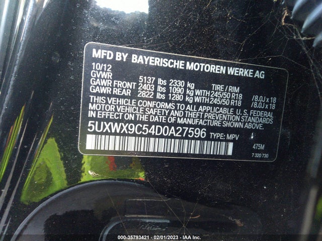 BMW X3 Xdrive28i 2013 5UXWX9C54D0A27596 Image 10
