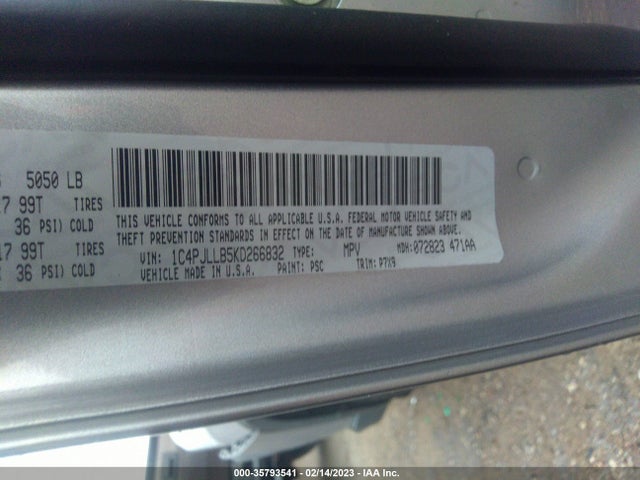 1C4PJLLB5KD266832 Jeep Cherokee Latitude Plus