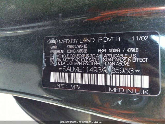 SALME11493A125953 Land Rover Range Rover Hse