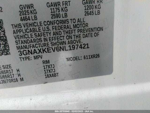 Chevrolet EQUINOX LT 2022 3GNAXKEV6NL197421 Image 9