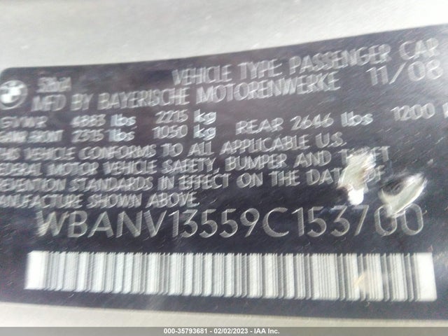 BMW 5 Series 528i Xdrive 2009 WBANV13559C153700 Image 10