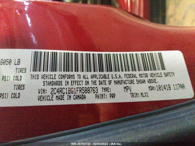 2015 Chrysler Town & Country, VIN: 2C4RC1BG1FR588763