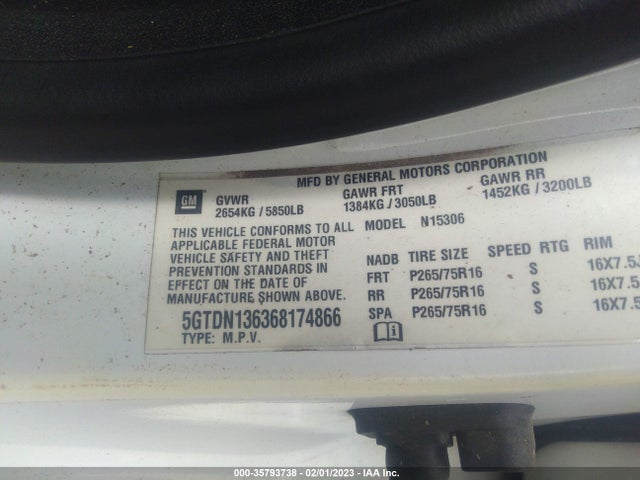5GTDN136368174866 Hummer H3