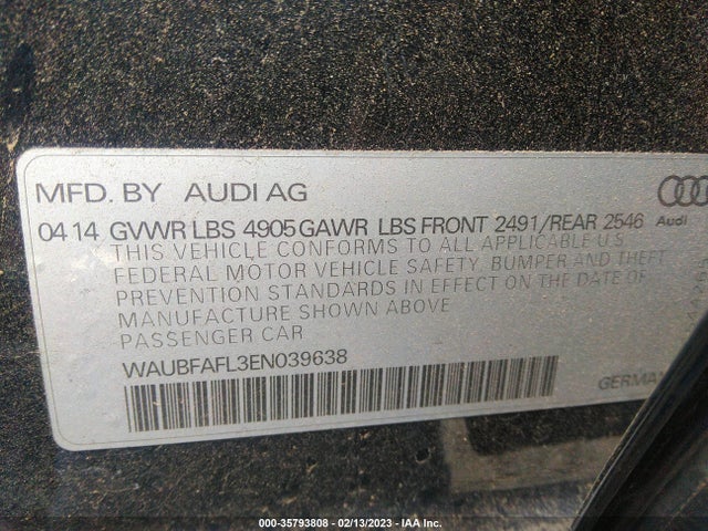 WAUBFAFL3EN039638 Audi A4 PREMIUM