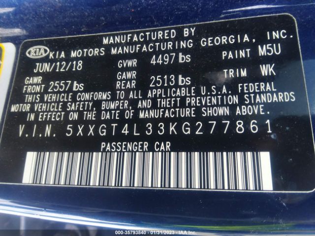 5XXGT4L33KG277861 KIA Optima Lx