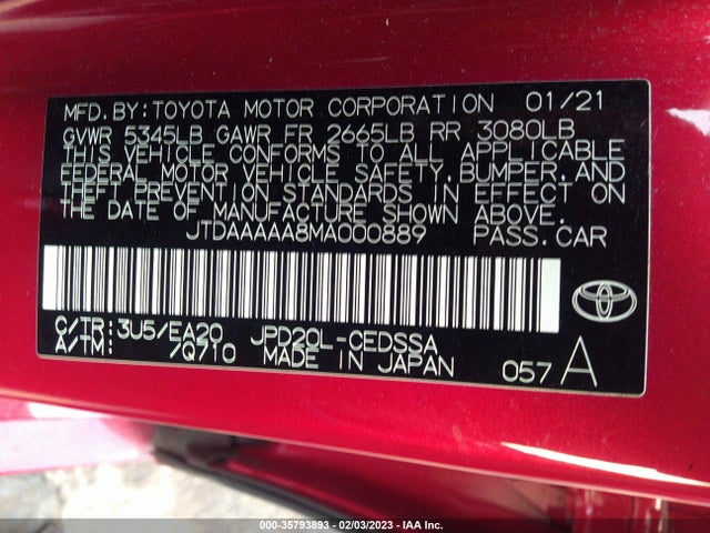 Toyota Mirai Xle/limited 2021 JTDAAAAA8MA000889 Image 11