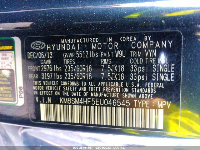 Hyundai Santa Fe Gls 2014 KM8SM4HF5EU046545 Image 11
