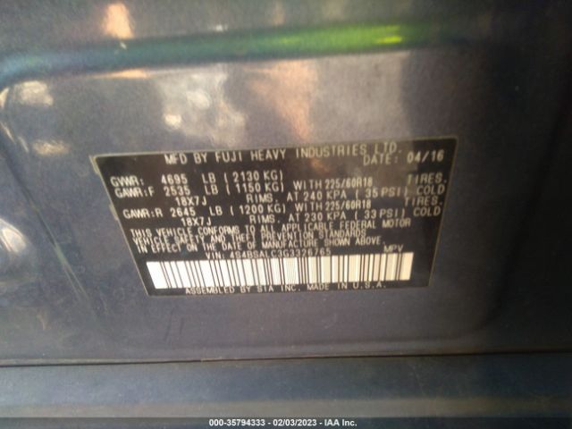 4S4BSALC3G3326765 Subaru Outback 2.5i Limited
