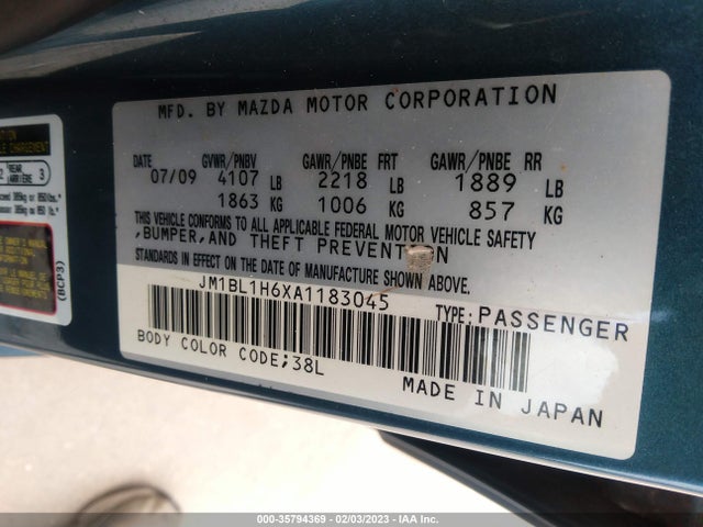 Продаж на аукціоні авто 2010 Mazda Mazda3 S Sport, vin: JM1BL1H6XA1183045, номер лоту: 35794369