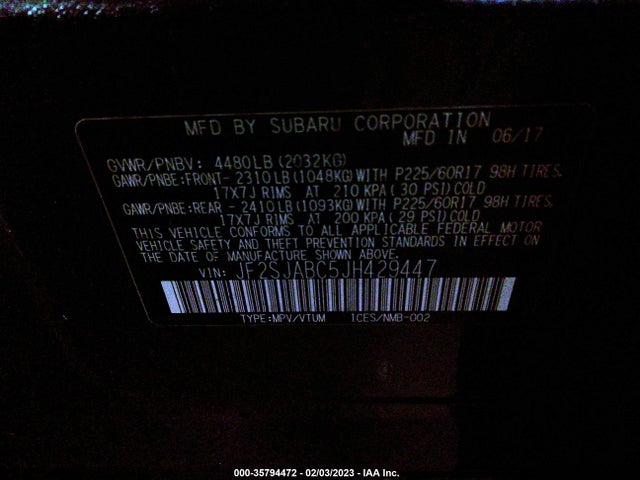 Subaru Forester 2018 JF2SJABC5JH429447 Image 10