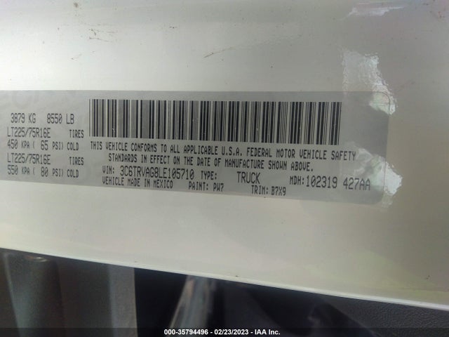 3C6TRVAG8LE105710 RAM Promaster Cargo Van