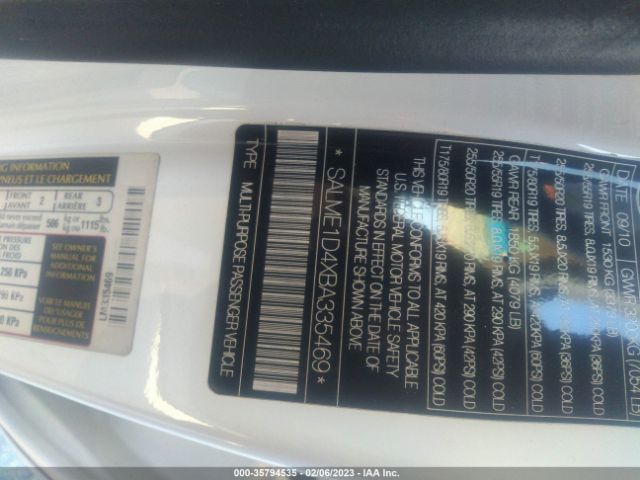 SALME1D4XBA335469 Land Rover Range Rover Hse