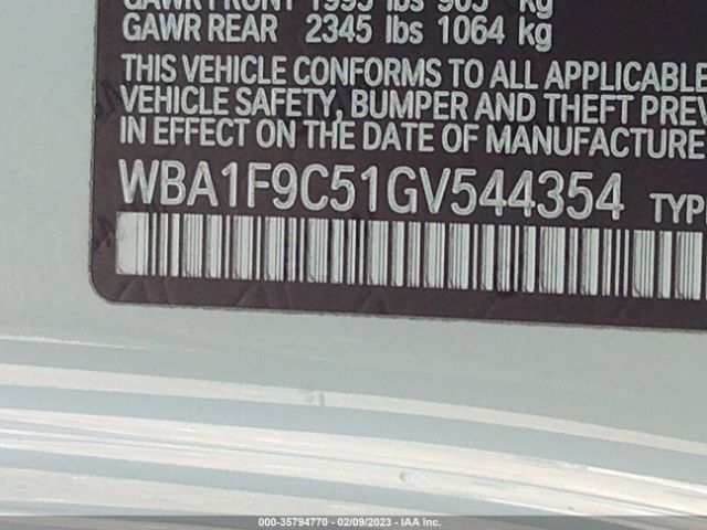 WBA1F9C51GV544354 BMW 2 Series 228i