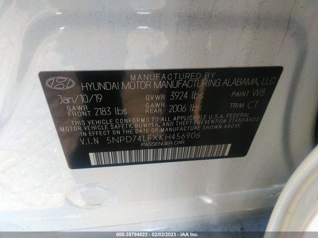 Hyundai ELANTRA SE 2019 5NPD74LFXKH456906 Image 9