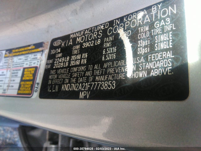 KIA Soul Base 2015 KNDJN2A21F7773853 Image 10