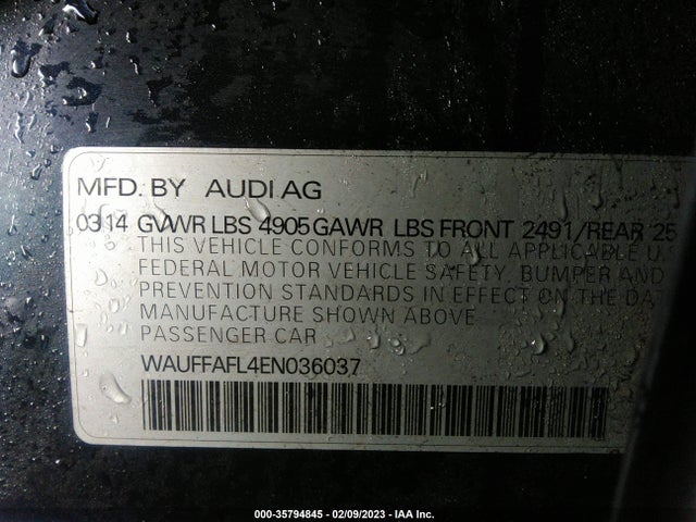 WAUFFAFL4EN036037 Audi A4 Premium Plus