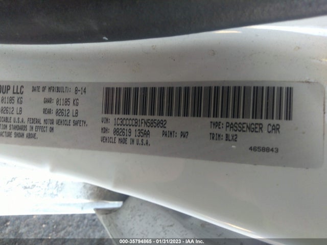 Chrysler 200 C 2015 1C3CCCCB1FN585092 Image 10