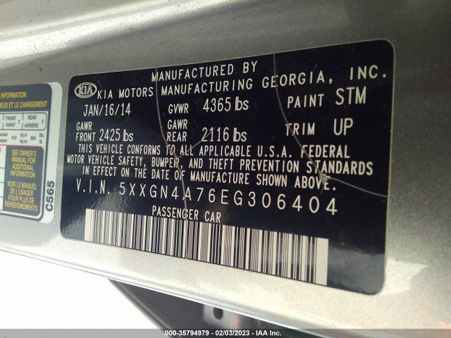 KIA OPTIMA EX 2014 5XXGN4A76EG306404 Image 10