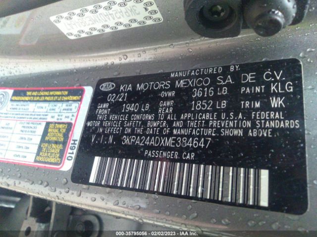 3KPA24ADXME384647 KIA RIO S