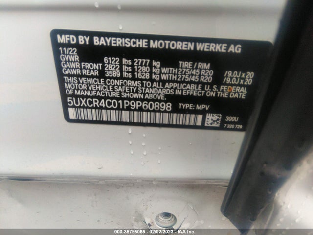 5UXCR4C01P9P60898 BMW X5 Sdrive40i