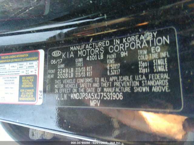 KIA SOUL + 2018 KNDJP3A5XJ7531906 Image 9