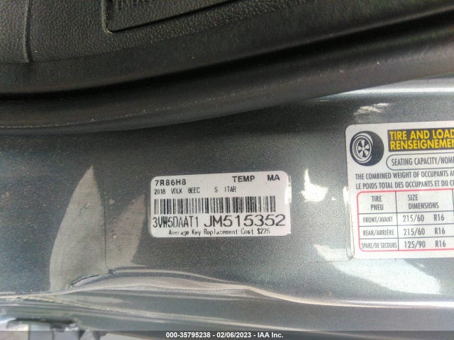 2018 Volkswagen Beetle, VIN: 3VW5DAAT1JM515352