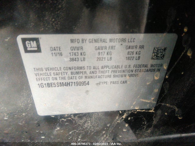 Chevrolet Cruze Lt Auto 2017 1G1BE5SM4H7190954 Image 9