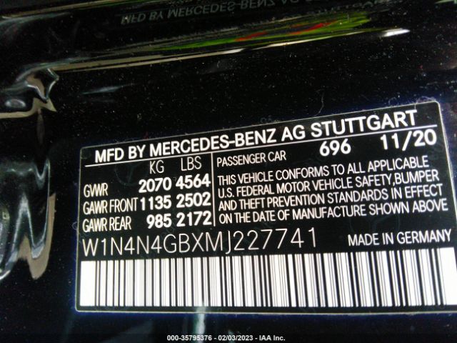 W1N4N4GBXMJ227741 Mercedes-Benz Gla Gla 250
