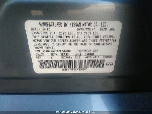 Infiniti Q50 Premium 2015 JN1BV7AP8FM356280 Image 9