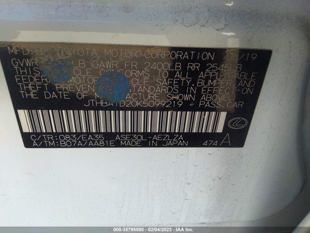 JTHBA1D20K5099219 Lexus Is Is 300