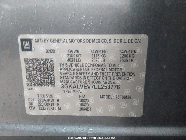 GMC Terrain Slt 2020 3GKALVEV7LL253776 Image 9