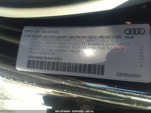 WAUF8AFC9HN074751 Audi A6 PREMIUM