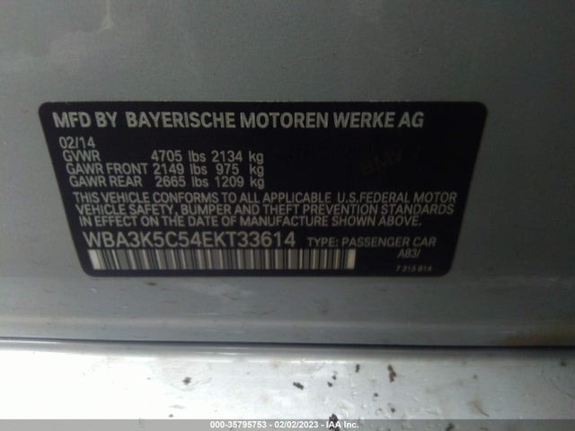 BMW 3 Series 328d Xdrive 2014 WBA3K5C54EKT33614 Image 11