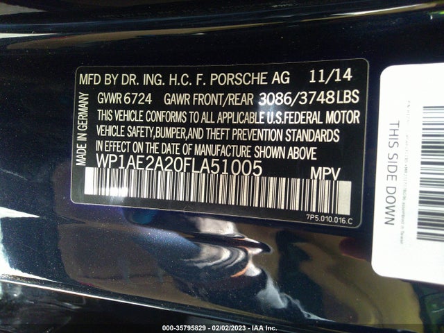 2015 Porsche Cayenne, VIN: WP1AE2A20FLA51005
