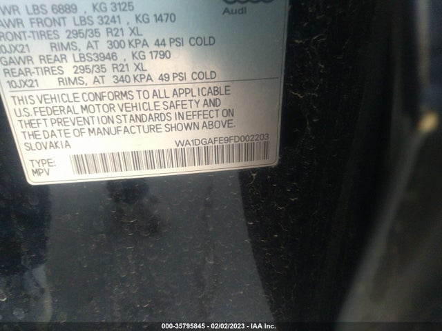 WA1DGAFE9FD002203 Audi Q7 3.0t S Line Prestige