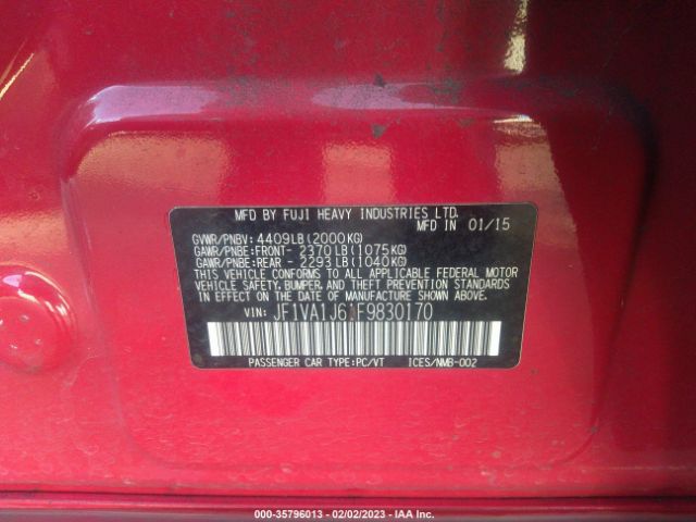JF1VA1J61F9830170 Subaru Wrx Limited