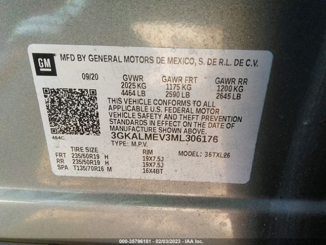 3GKALMEV3ML306176 GMC Terrain Sle