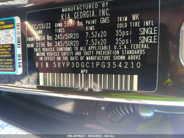 2023 Kia Telluride, VIN: 5XYP3DGC1PG354210