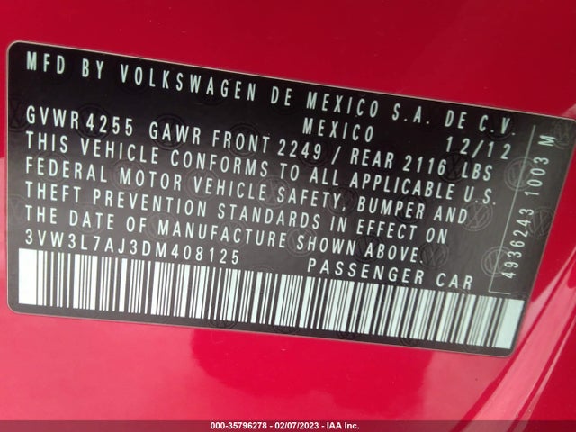 Volkswagen Jetta Sedan Tdi 2013 3VW3L7AJ3DM408125 Image 10