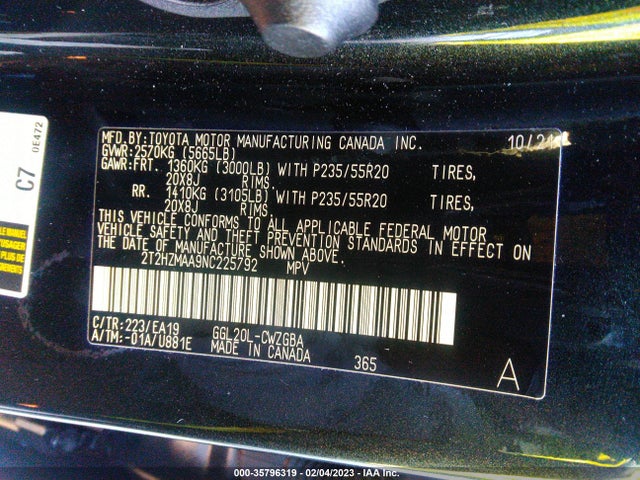 Lexus Rx Rx 350 2022 2T2HZMAA9NC225792 Image 9
