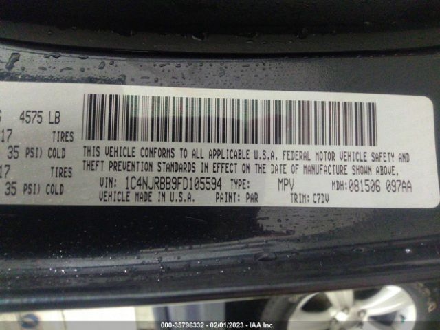 1C4NJRBB9FD105594 Jeep Patriot Sport