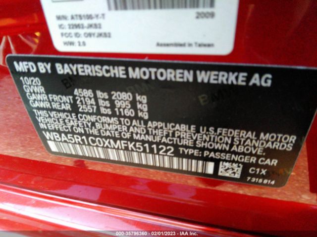 WBA5R1C0XMFK51122 BMW 3 Series 330i