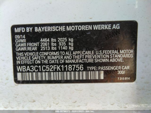 WBA3C1C52FK118756 BMW 3 Series 328i