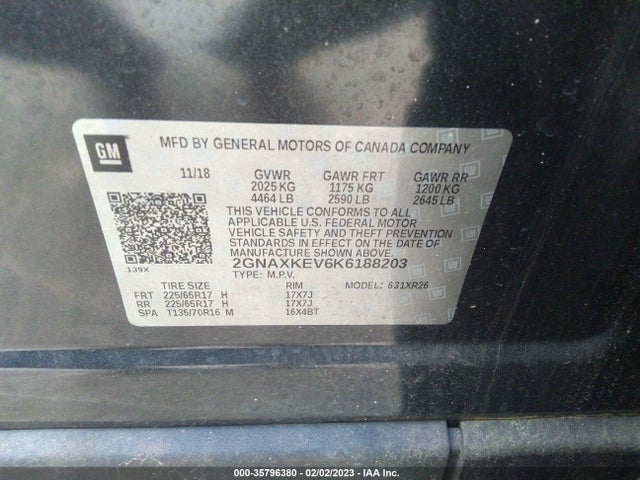 Chevrolet EQUINOX LT 2019 2GNAXKEV6K6188203 Image 10