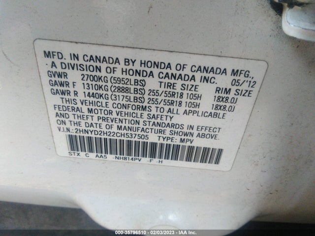 Acura MDX 2012 2HNYD2H22CH537505 Image 9