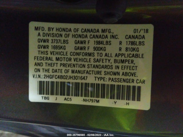 Honda Civic Coupe Lx-p 2018 2HGFC4B02JH301647 Image 9