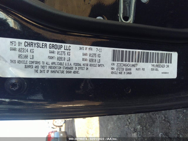 Chrysler 300 2012 2C3CCAAG4CH104677 Image 9