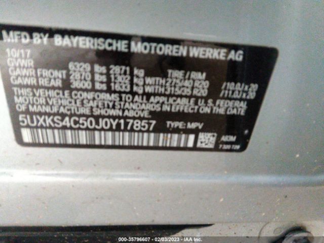 5UXKS4C50J0Y17857 BMW X5 Xdrive35d
